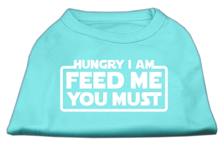 Hungry I am Screen Print Shirt Aqua XS